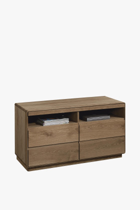 Massive TV-Kommode aus Eiche, Typ 22, Farbe gebrannte Eiche, 66 cm hoch